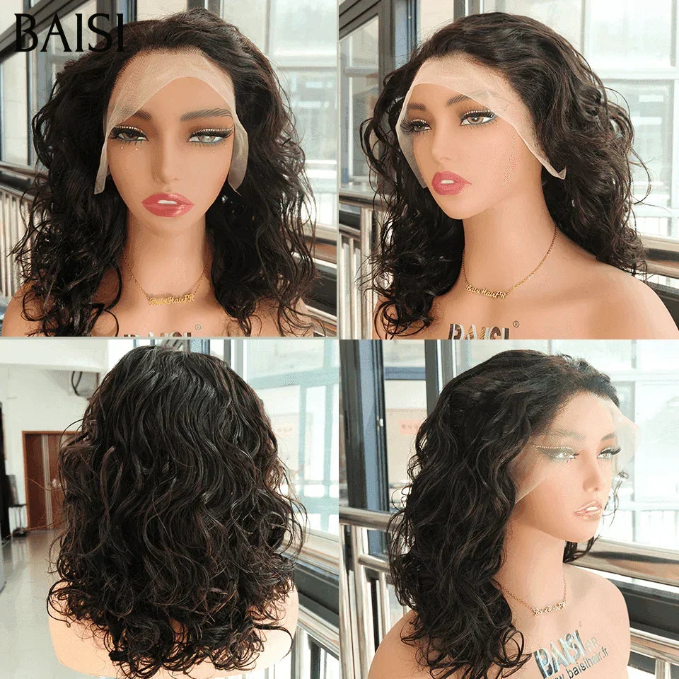 BAISI 3 Perruques 249€ 13X4 lisse 99J et Mixte 4#27# et NOIR 065C 250% densité en 100% Cheveux Humains FR38