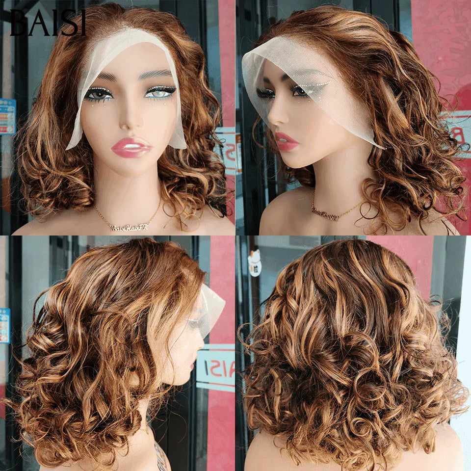 BAISI 3 Perruques 249€ 13X4 lisse 99J et Mixte 4#27# et NOIR 065C 250% densité en 100% Cheveux Humains FR38