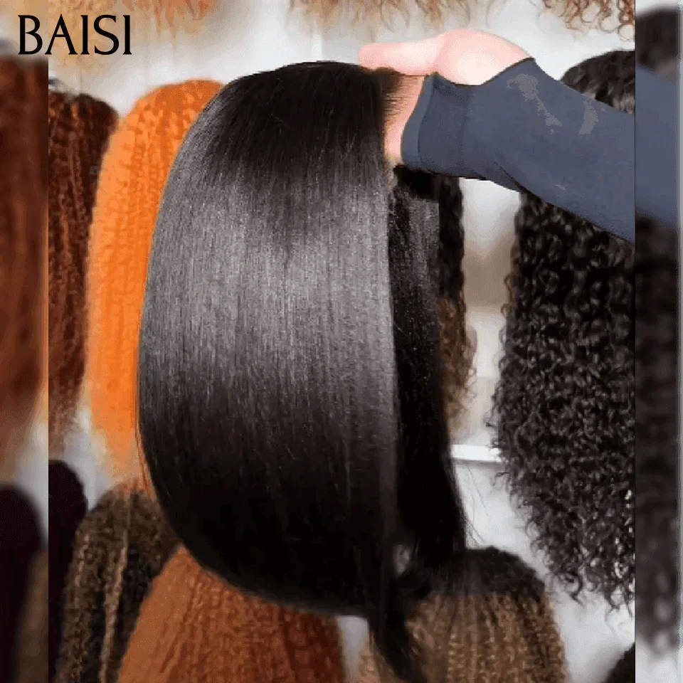 BAISI BLACK FRIDAY 1 lisse Bob 4X4 lace closure 8pouce 72€ ou 2 Perruques bob 190€ Sans Colle Facile à Porter en 100% vrais cheveux humains Lace déjà couper