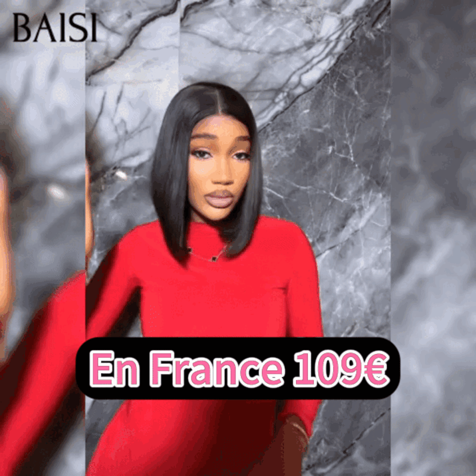 BAISI  13X4 Perruques 12 Pouces 109€de Luxe Lisse bob SDD BONE STRAIGHT 300% densite A1 Fabriquées par les cheveux double drawn