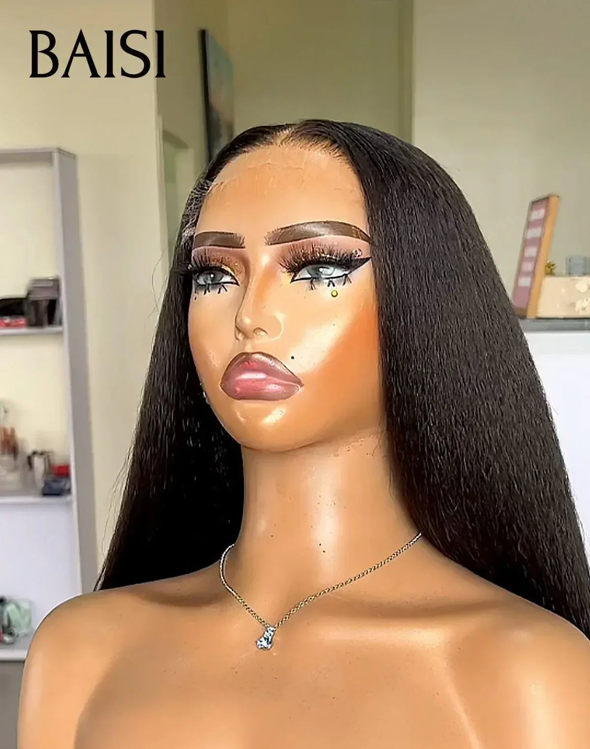 BAISI 4X4 wig 18Inches €126 In Black color half price Smooth or kinky Straight €106 in 100% human hair MP50