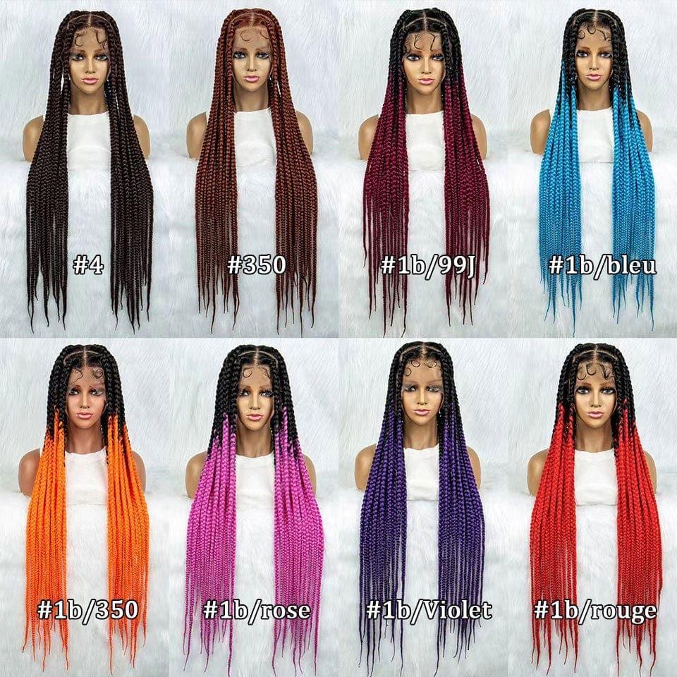 BAISI Treccia larga in pizzo pieno di capelli sintetici di molti colori diversi