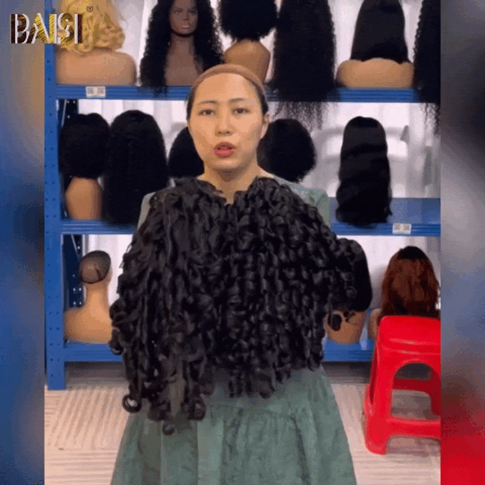 BAISI HAIR FR 13x4 frontal encaracolado TW peruca em cabelo 100% humano em grande venda