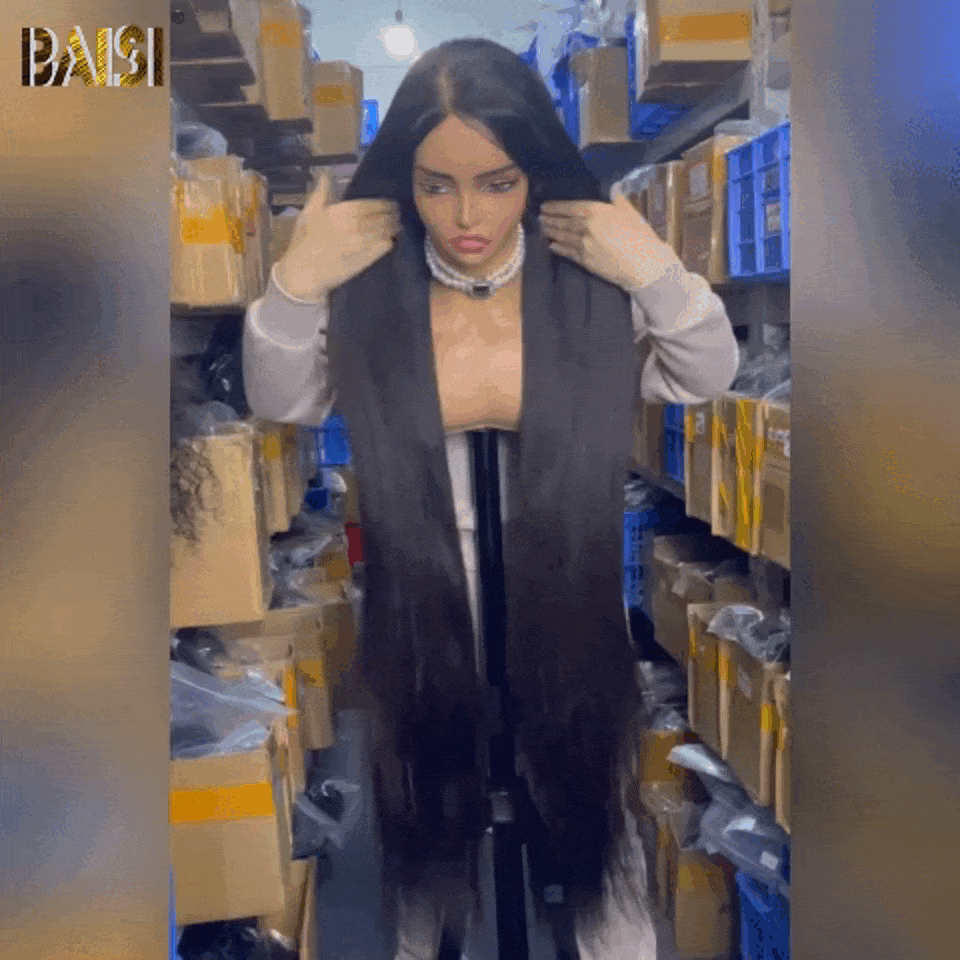 BAISI Wigs in France VAT 0€ Free shipping 2-3 days in Europe 100% Raw Hair 4X4 closure too long Straight 100% human hair