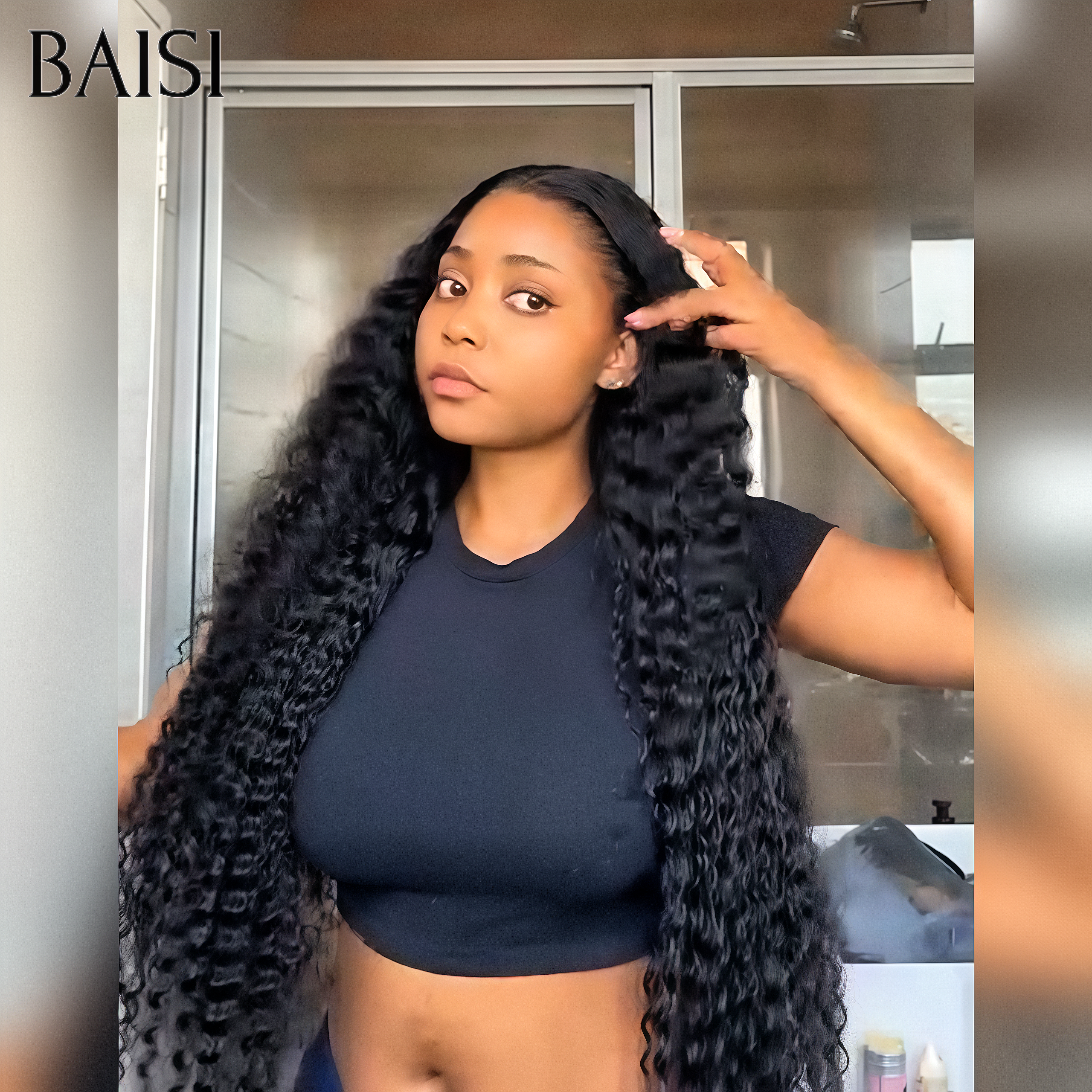 Parrucche BAISI 13X4 Luxury Spring Curly Wave A1 Realizzate con doppie ciocche di capelli vergini disegnate volume densità 300% più di 20 anni di utilizzo