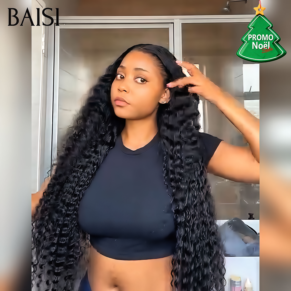 Parrucche BAISI 13X4 Luxury Spring Curly Wave A1 Realizzate con doppie ciocche di capelli vergini disegnate volume densità 300% più di 20 anni di utilizzo