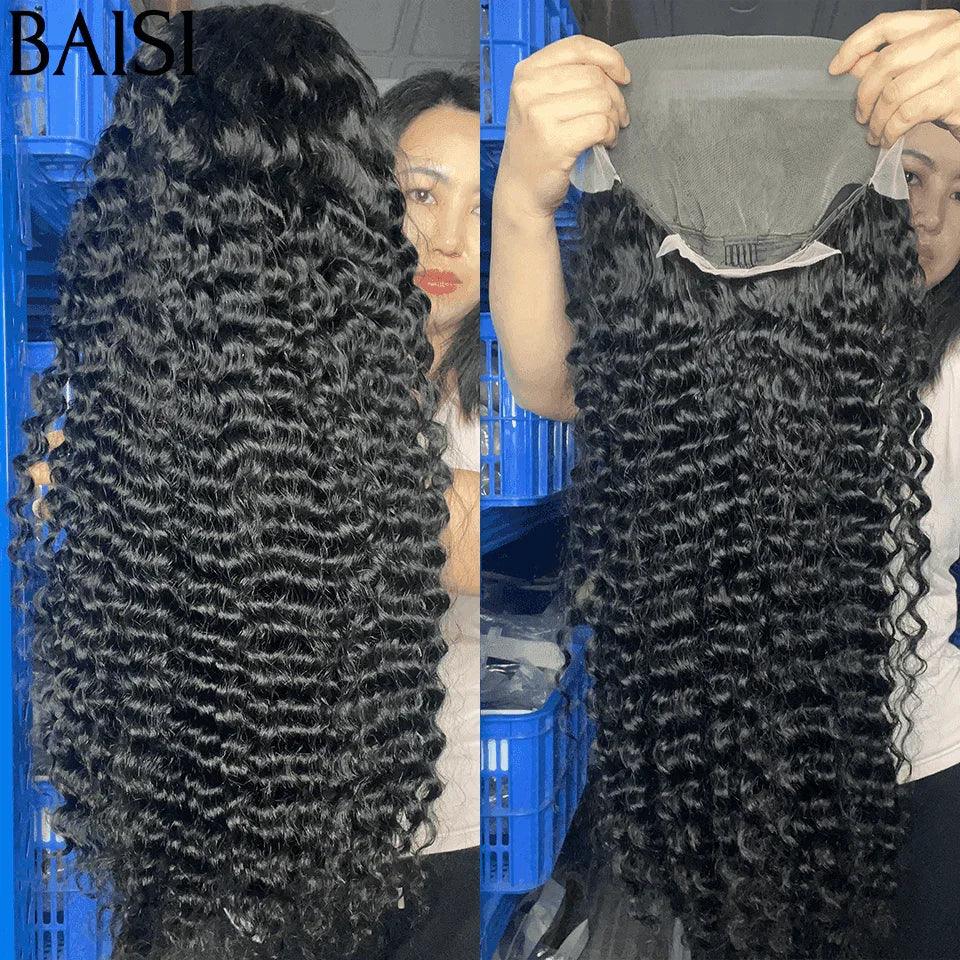 BAISI vente flash 2 perruques 300€ 13X4 lace  curly et lisse en 100% vrais cheveux humains