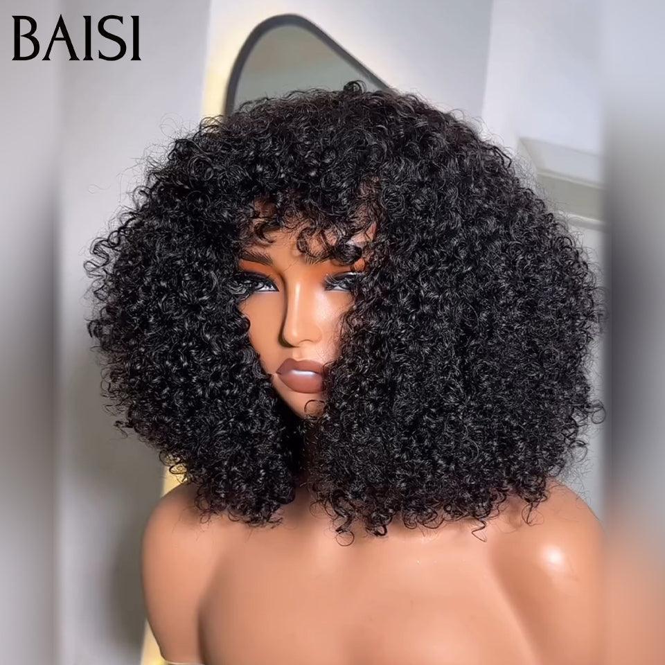 BAISI perruque Bob water Wave Avec Frange Noir à  moitié prix en 24H 79€ en 100% cheveux humains MP50