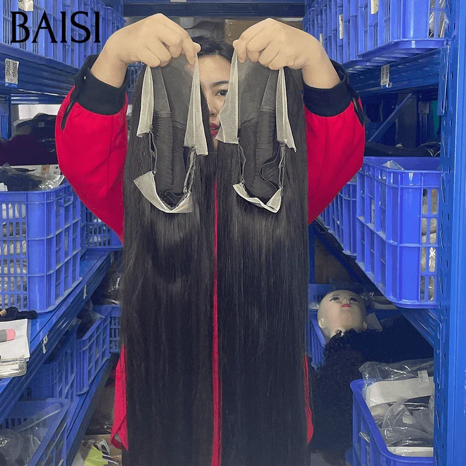 BAISI 13X4 Luxus-Perücken, SDD-Knochen gerade, 100 % Vietnam-Haar, glatt, A1, hergestellt aus doppelt gezogenen, reinen Haarsträhnen, Volumen 250 % Dichte, mehr als 20 Jahre Nutzung