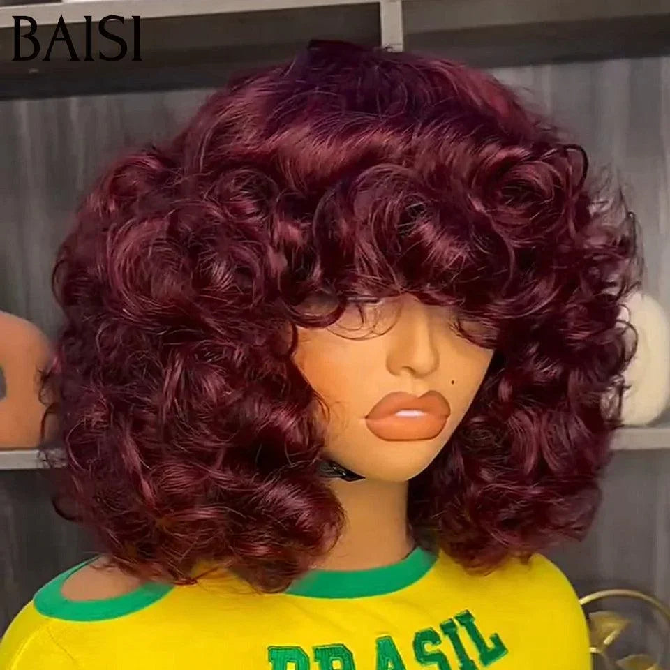 BAISI Achetez 2 perruques minimum au prix d'usine fournisseur COUPE CHINOISE SANS LACE PERRUQUE BOB lisse #1BMIX#4 AVEC FRANGE  ou egg wave 99J 12 pouces ou noir 8 pouces 69 euro (Pas Besoin de Code)