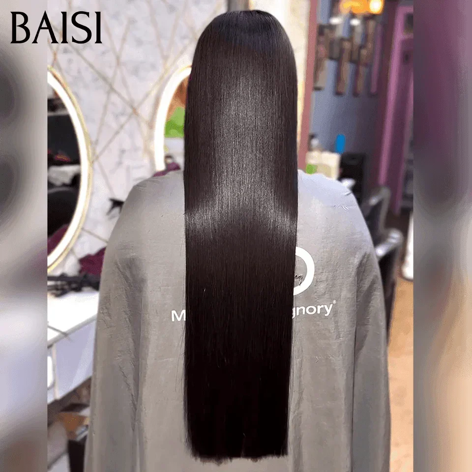 BAISI 4X4 Bob Wig Natural Straight 10Inch 200% Density C