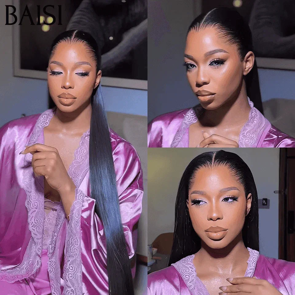 BAISI 13X4 Luxury Wigs SDD BONE STRAIGHT 100% Vietnam Hair Straight A1 Made by hair double drawn virgin strands volume 250% density more than 20 years of use
