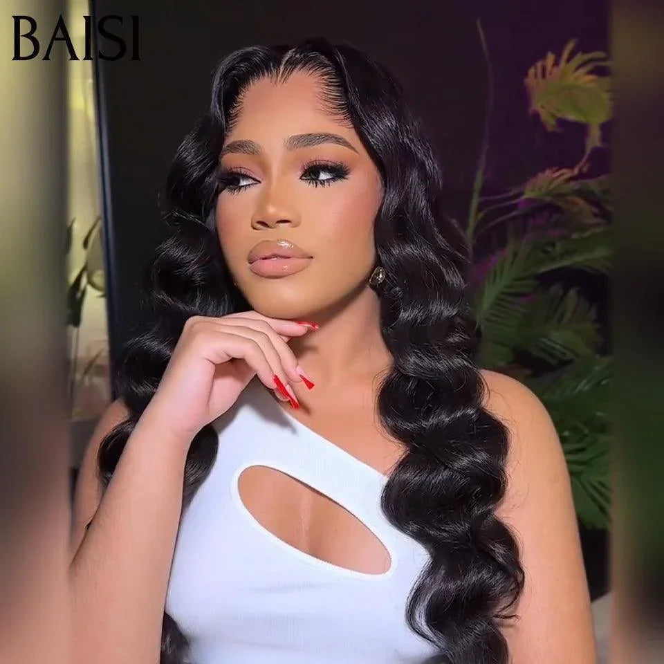 BAISI 100% Human Hair Water Wave Lace Front Human Hair Wig With Good Quality