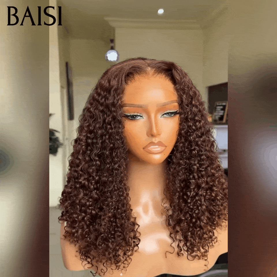 BAISI ÉLODIE 4X4 lace water wave en couleur marron ou mixte 119€ 12 Pouces 100% Cheveux Humains BS65