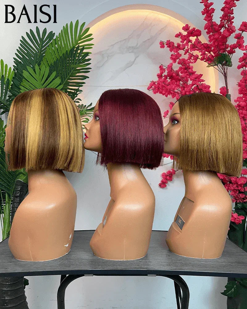 BAISI 2 Wigs WITHOUT glue Body wave and curly wave to resell €275 18 inches in 100% real human hair VIP100