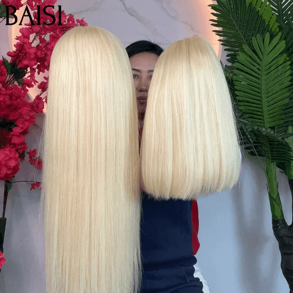 BAISI  Perruques 145€ 18 pouce 5X5 lace Lisse en Couleurs 613# blonde ou 2x6 lace lisse bob 8 pouces 80 euro en 100% Cheveux Humains BS65