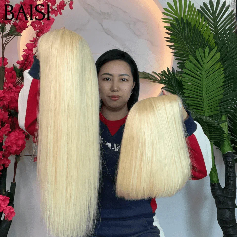 BAISI  Perruques 145€ 18 pouce 5X5 lace Lisse en Couleurs 613# blonde ou 2x6 lace lisse bob 8 pouces 80 euro en 100% Cheveux Humains BS65