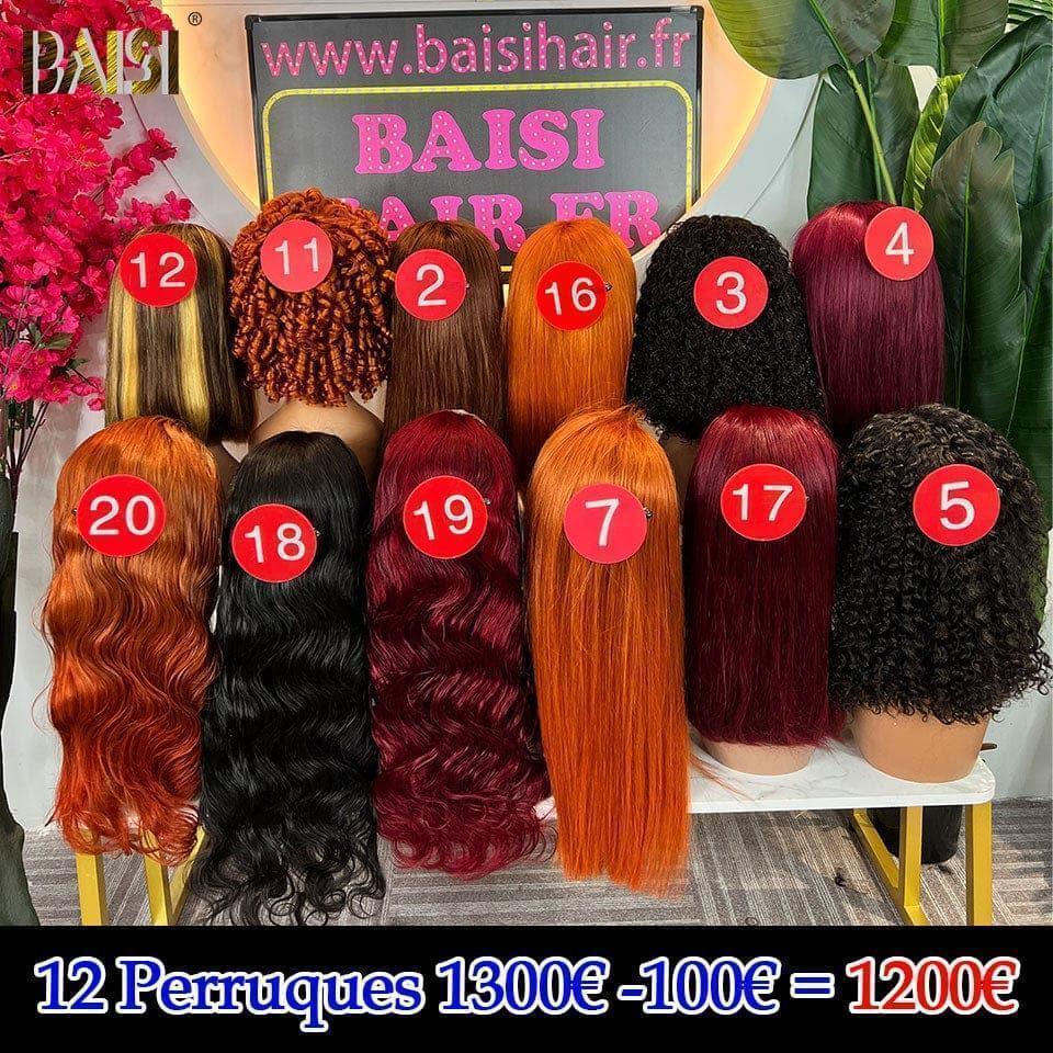 BAISI 12 Wigs in FRANCE €1200 Promotional PRICE in 100% real human hair CODE: VIP100