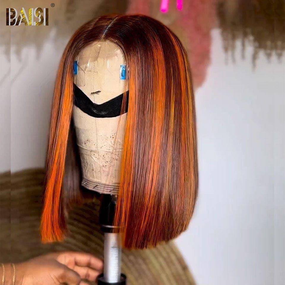 BAISI HAIR FR 13x4 Frontal Perruque en Couleur #4MIX#350 100% Vrais Cheveux Humains