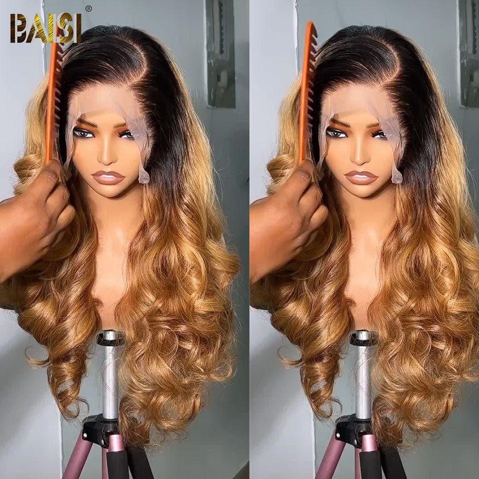 BAISI 13x4 Lace Front Perücke Body Wave Hellbraun