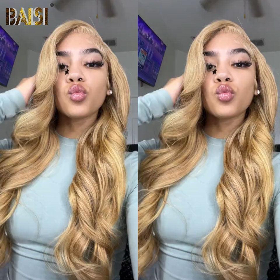 BAISI Achetez 2 perruques minimum au prix d'usine fournisseur 13x4 Lace Frontal Perruque Body Wave En Couleur #27 En 100% Cheveux Humains (Pas Besoins De Code)