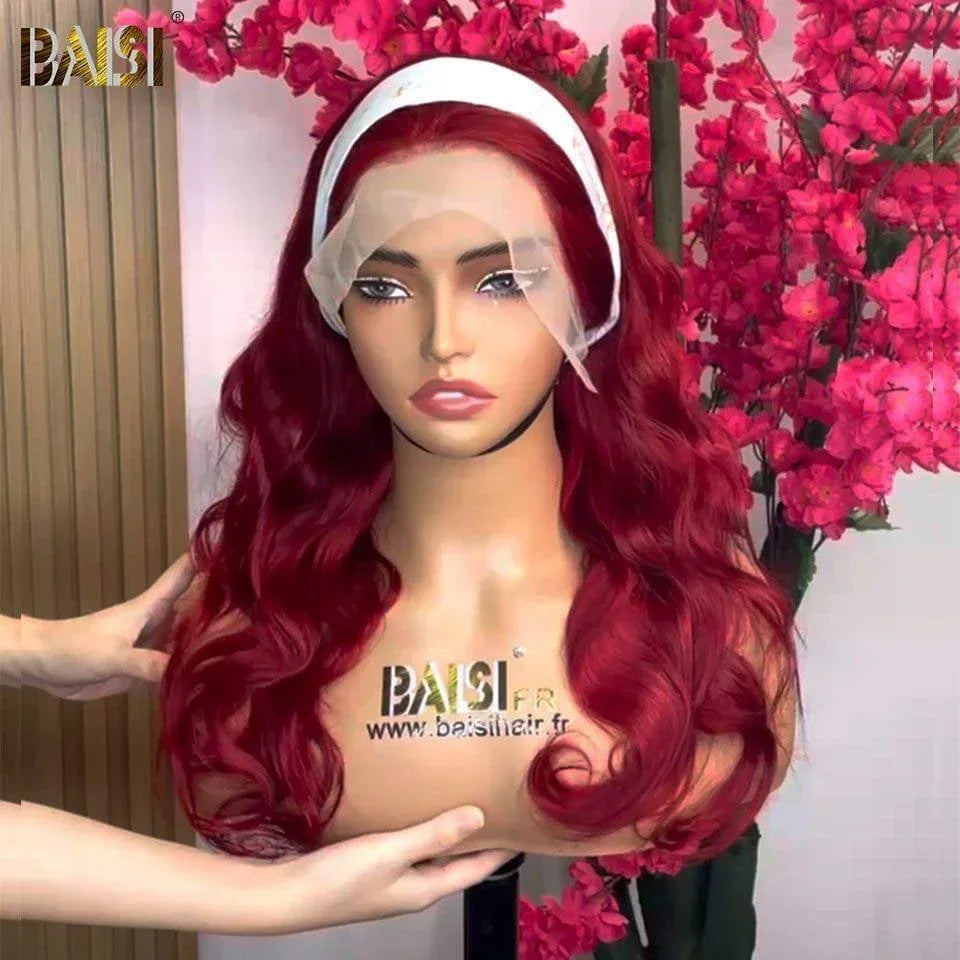 BAISI 13X4 perruque Lisse Mixte Miel 95€ ou  Body Wave + Gift en Couleur Rouge ou Bordeaux à moitié prix en 100% cheveux humains MP50