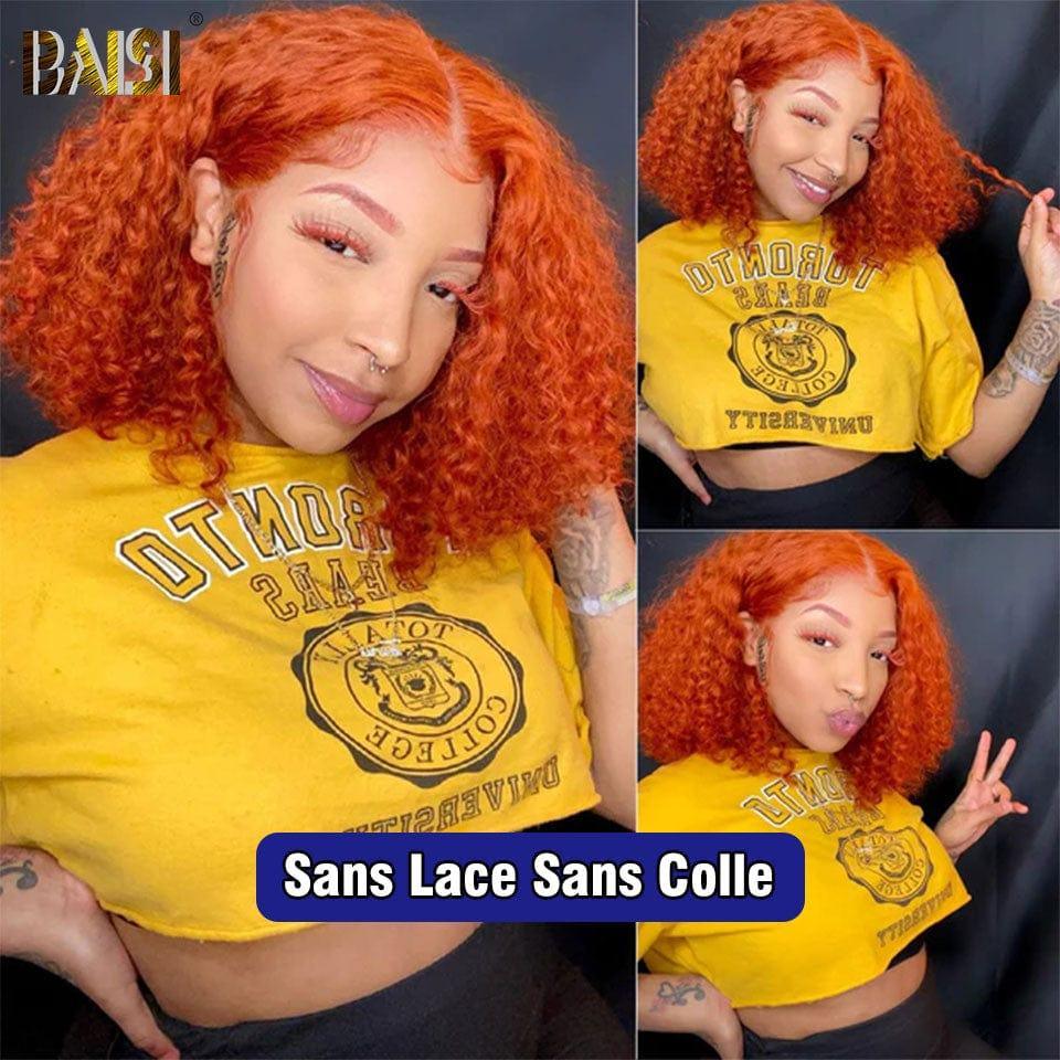 BAISI 13x4 Frontal Bob Curly Wig In Orange Bob Cut 100% Real Human Hair Mix 2 Perücken zum günstigen Preis (kein Code erforderlich)