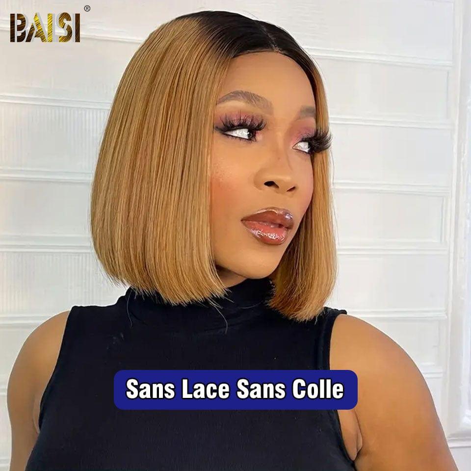 BAISI 13x4 Frontal Straight Bob Wig In Chestnut Black 1B27 Bob Cut 100% Real Human Hair Mix 2 Wigs Get Low Price (No Code Needed)