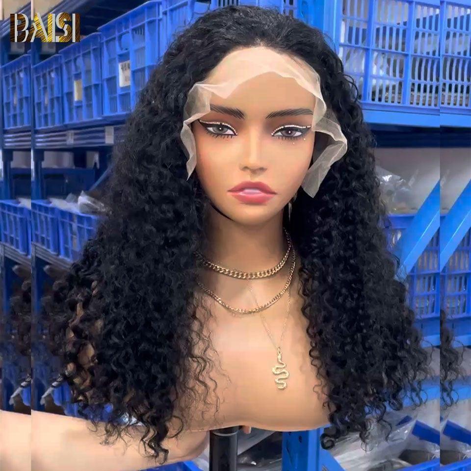 BAISI 13X4 Luxo Onda Profunda Perucas A1 Feito por cabelo virgem desenhado duplo volume 250% densidade mais de 20 anos de uso