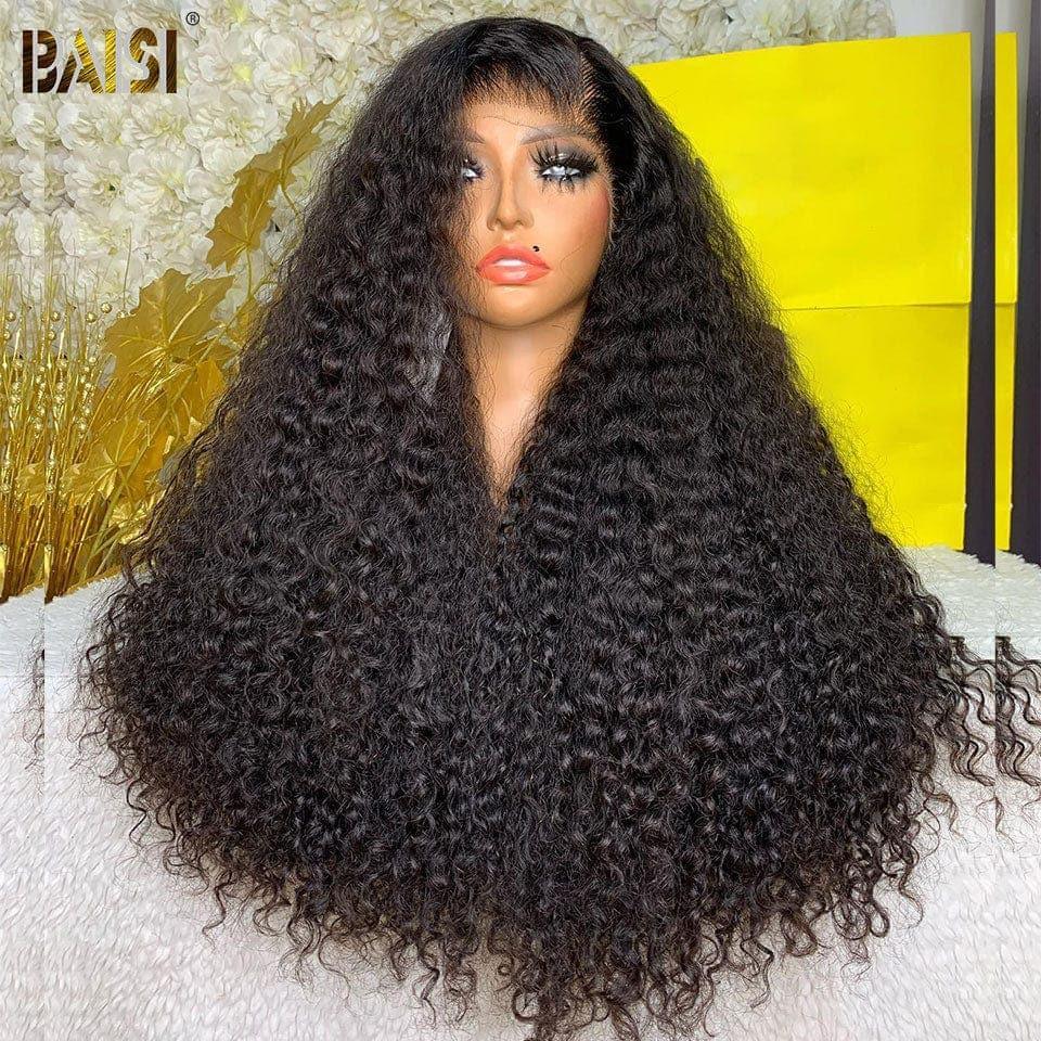 BAISI Bouclé Curly 13x4 Densité 250% avec frontale Perruque de luxe haute de gamme plus de 10 ans d' utilisation