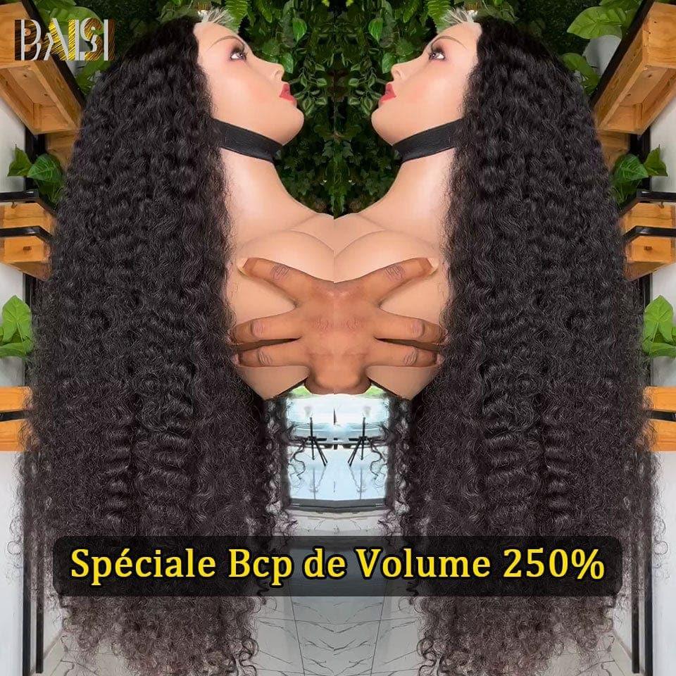 BAISI Bouclé Deep Wave 13x4 Densità 250% con frontale Parrucca di lusso alta gamma oltre 10 anni di utilizzo