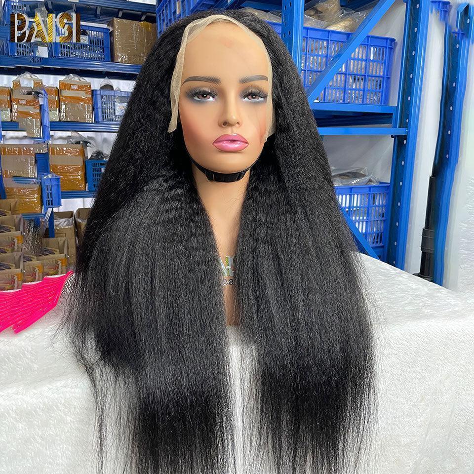 BAISI Buy at least 2 wigs at factory supplier price HAIR FR 13x6 Lace Frontal Wig kinky straight 100% Raw Hair (no code needed)