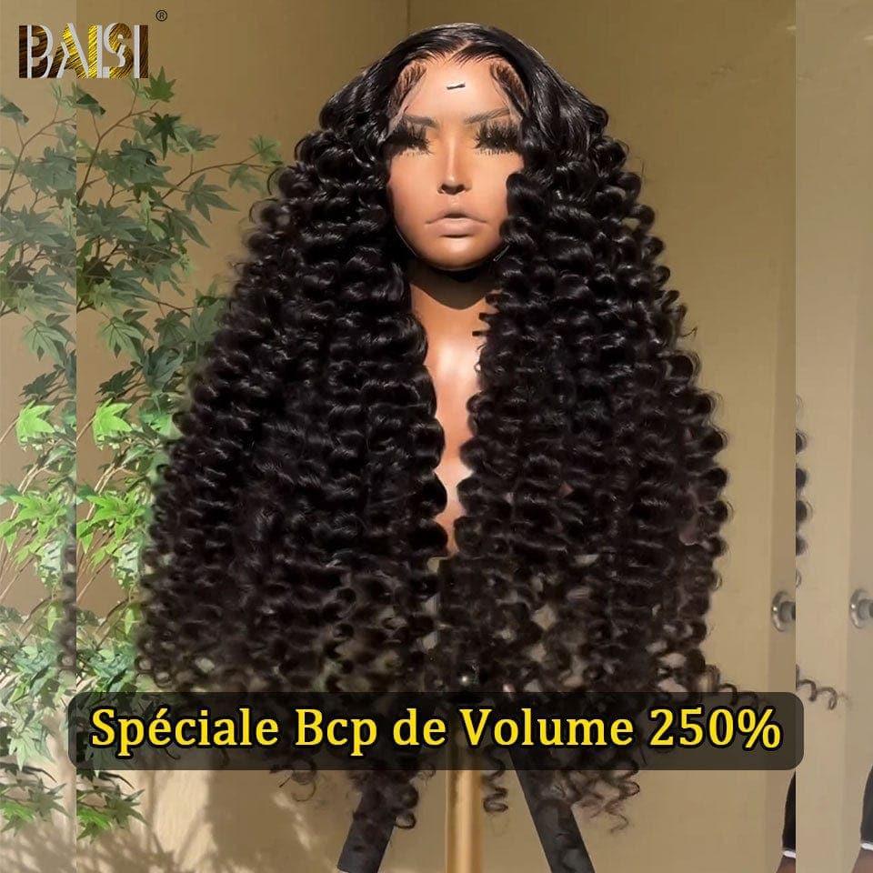 BAISI Bouclé Loose wave 13x4 Densité 250% avec frontale Perruque de luxe haute de gamme plus de 10 ans d' utilisation  Full Lace Perruque