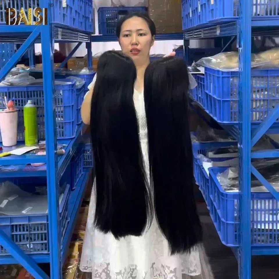 BAISI 13X4 Perruques de Luxe SDD BONE STRAIGHT 100% Vietnam Hair Lisse A1 Fabriquées par les cheveux double drawn mèches vièges volume 250% densité  plus de 20 ans d' utilisations