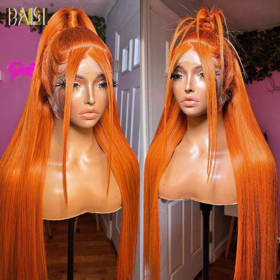 BAISI perruque Lisse en Couleur Orange à  moitié prix en 24H 160€ ou 2X6 1BT30# 20Pouces 229€ 1 lisse 1b27# couleur miel 20 pouce vietnam hair 189€en 100% cheveux humains