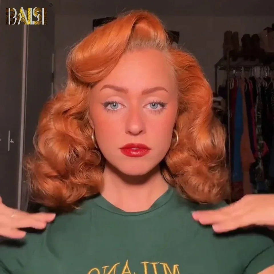 Parrucca BAISI 13X4 pizzo riccio a onda d'uovo Colori personalizzati 18 pollici 300% densità € 198 in capelli umani al 100%