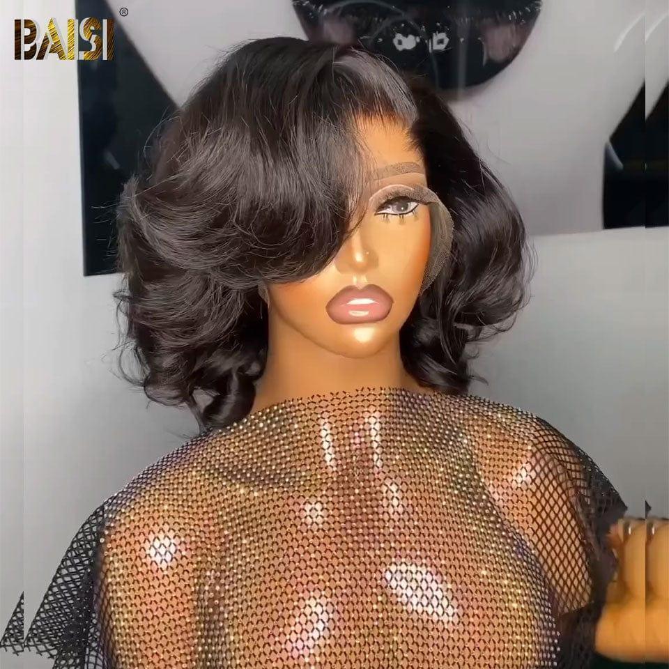 Baisi 13x4 luxo bouncy encaracolado 10 Polegada perucas feitas por duplo desenhado vietnam cabelo 300% densidade mais de 20 anos de uso fr38