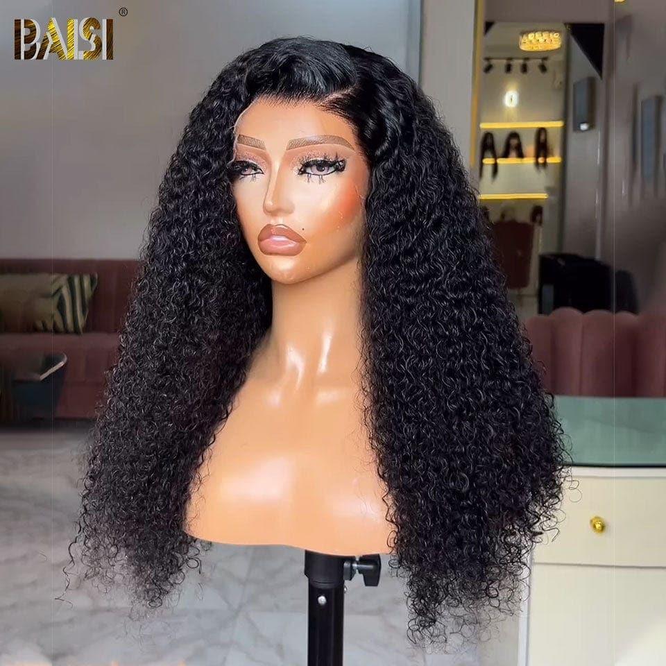 BAISI Bouclé Curly 13x4 Densité 250% avec frontale Perruque de luxe haute de gamme plus de 10 ans d' utilisation