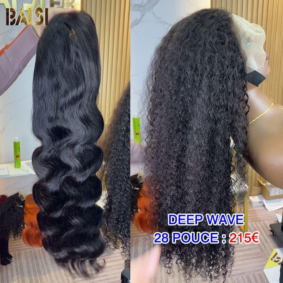 BAISI Achetez 2 perruques minimum au prix d'usine fournisseur Frontal Perruque Body Wave plus Deep Wave en Noir ou Marron en 100% Cheveux Humains