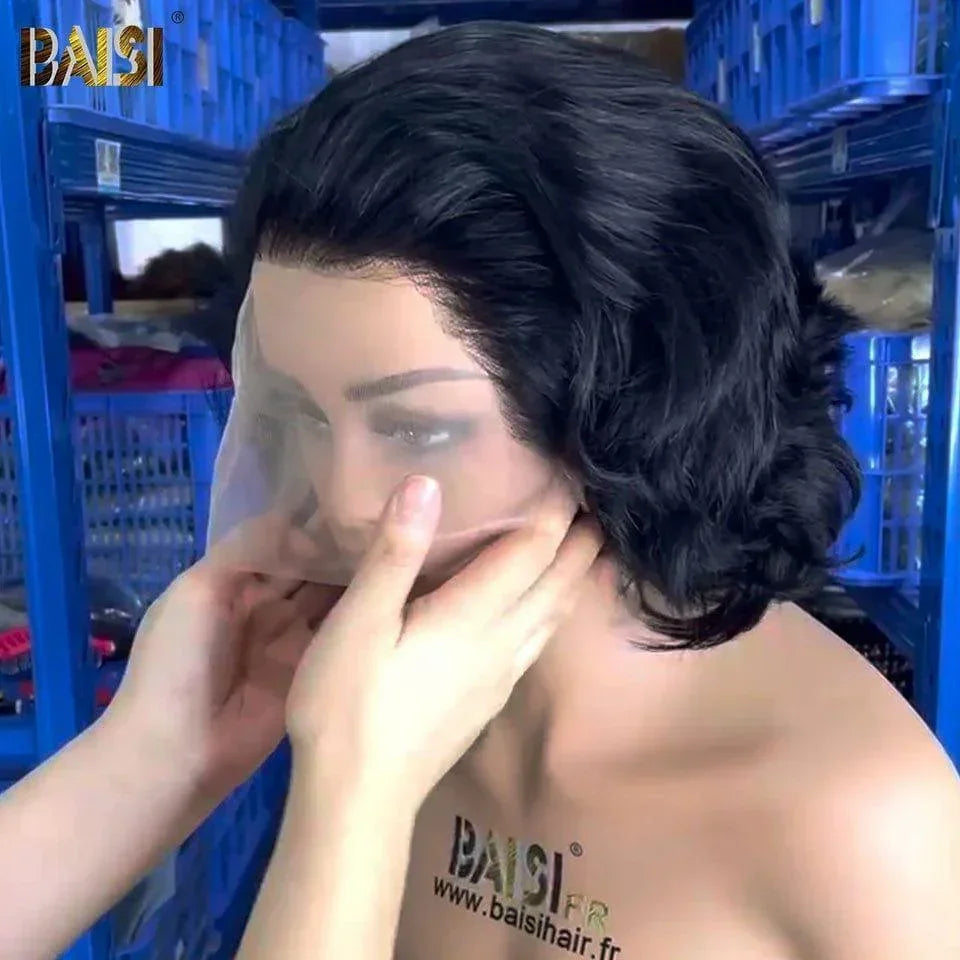 BAISI Achetez 2 perruques minimum au prix d'usine fournisseur 5X5 lace bob egg wave en couleur 1BT4# ou 13x4 Lace Frontal Perruque BOB 10 pouces Body Wave Bob En 100% Cheveux Humains (Pas Besoin de Code)