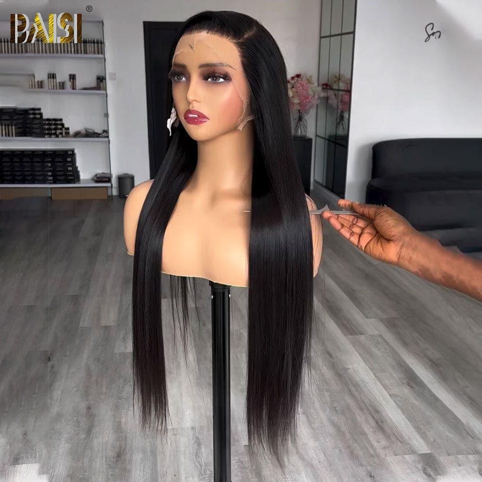 BAISI 13X4 lace frontal 20 pouces 1 Perruque + 1 Peigne Electrique gratuite = 119€ Frontal Perruque Lisse En Haut De Gamme En 100% Raw Hair  VIP100
