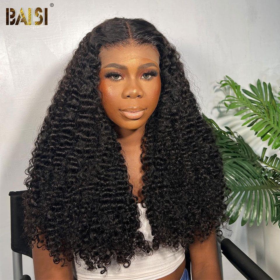 BAISI 13X6 Perruques de Luxe Haute Qualité Curly A2 Fabriquées par les cheveux double drawn