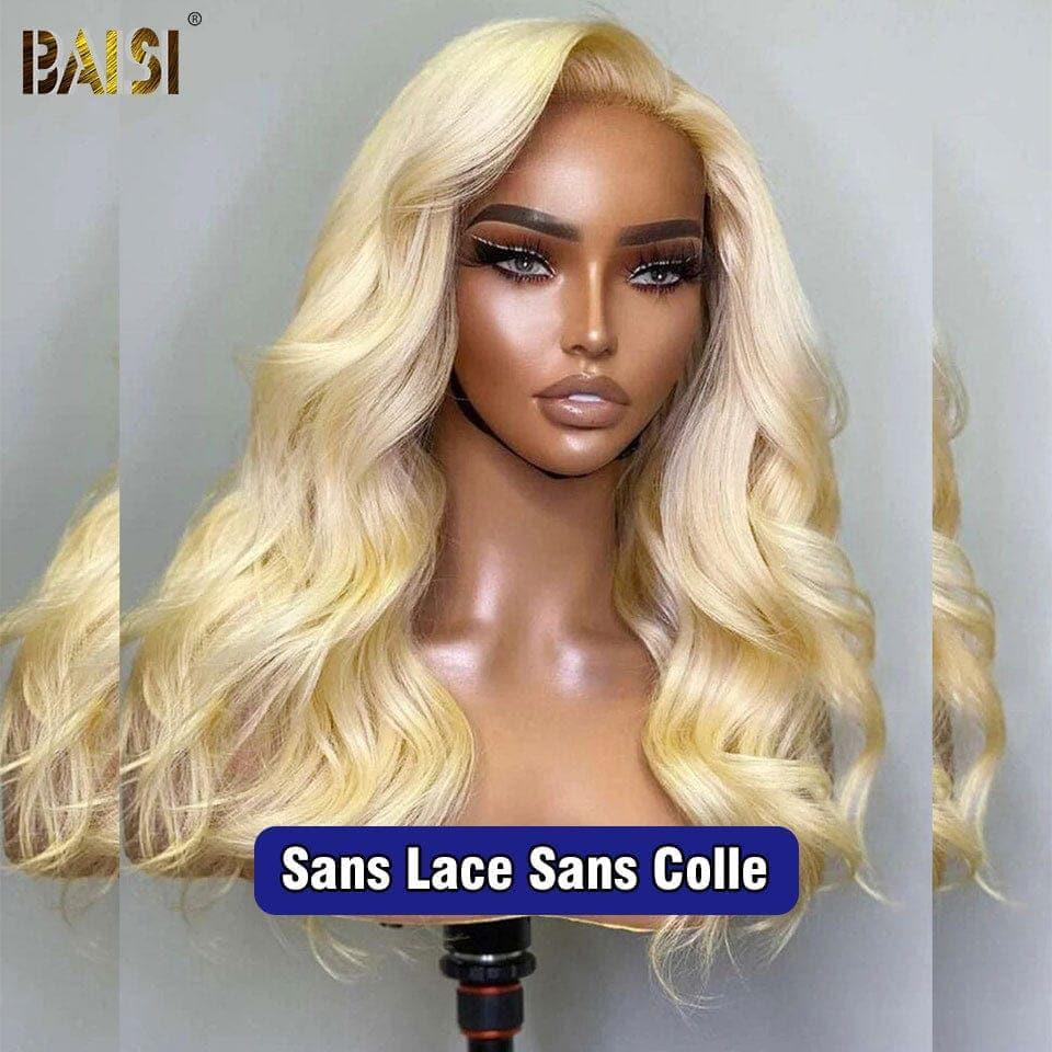 BAISI 13x4 Frontal Perruque Body Wave En Blonde #613 Pré-plucked Pas Besoin de Colle en 100% Raw Hair Lace déjà couper