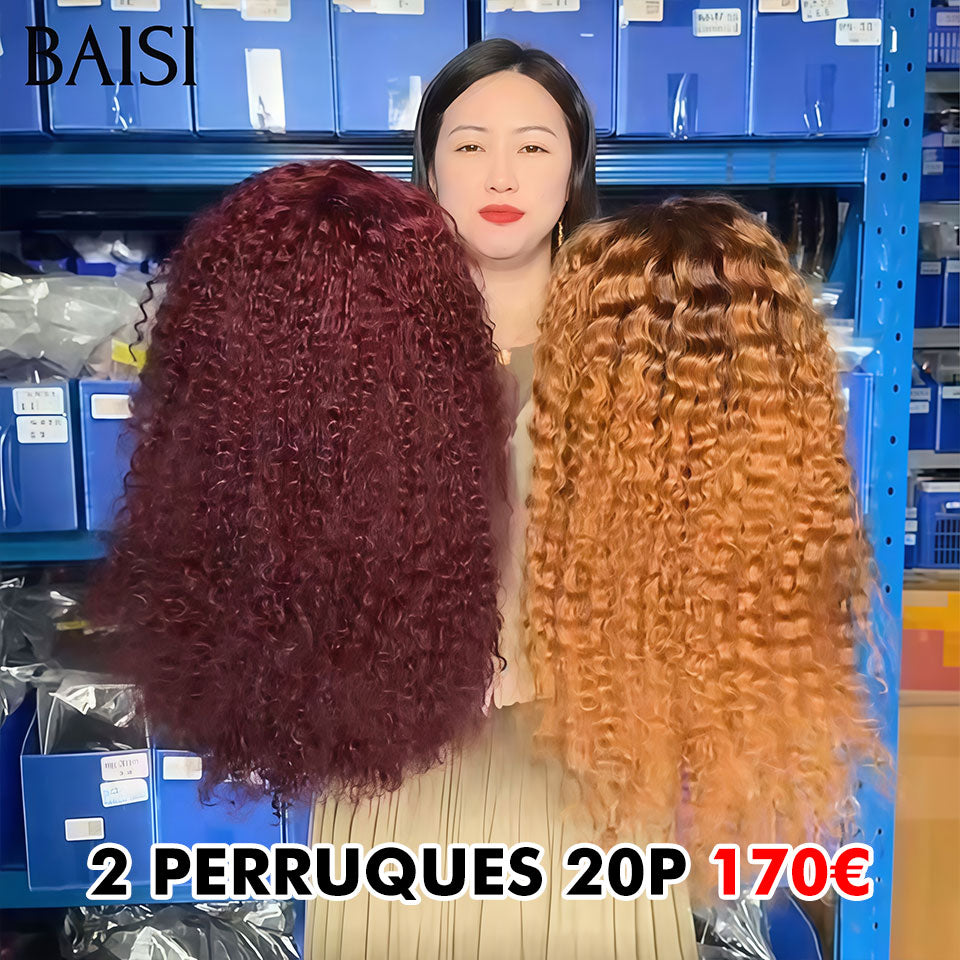 BAISI PROMO 2 Perruques en 3 combinaisons de perruques différentes 100% Comme la photo en 100% Cheveux Humains