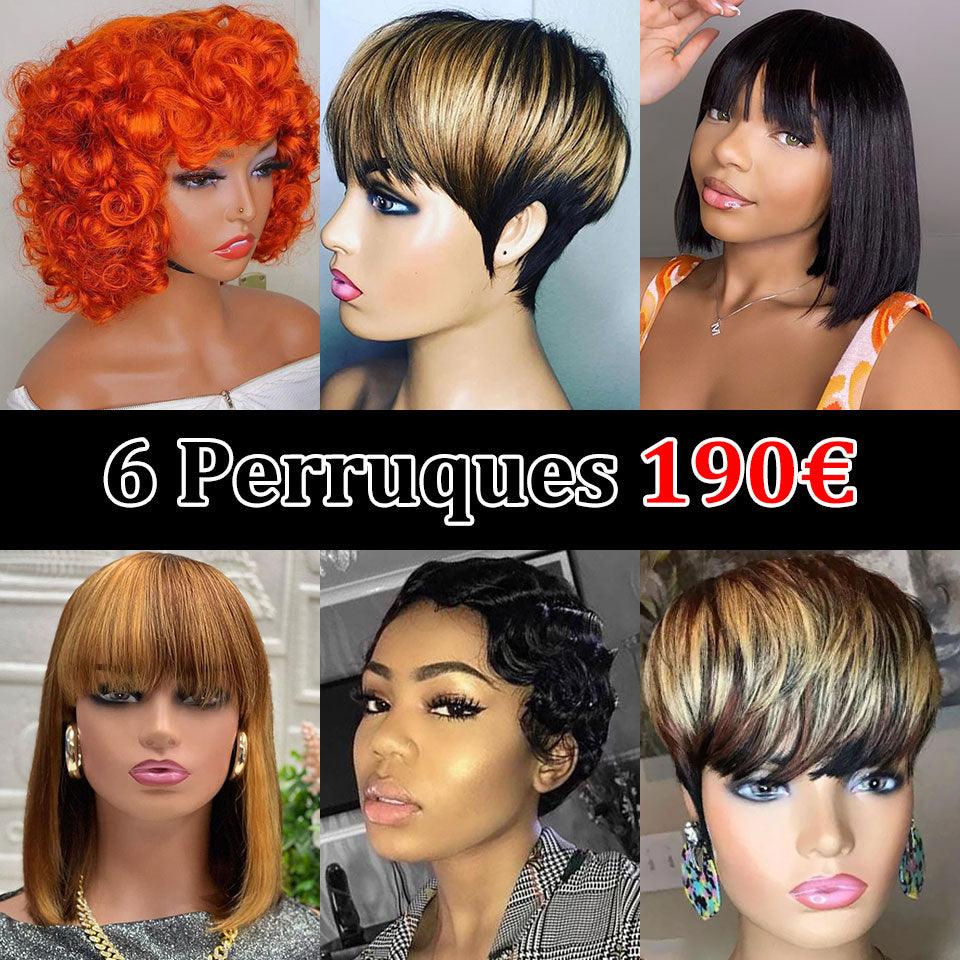 BAISI Set da 3 parrucche 89€ e 6 parrucche economiche 210 Euro in 100% capelli umani