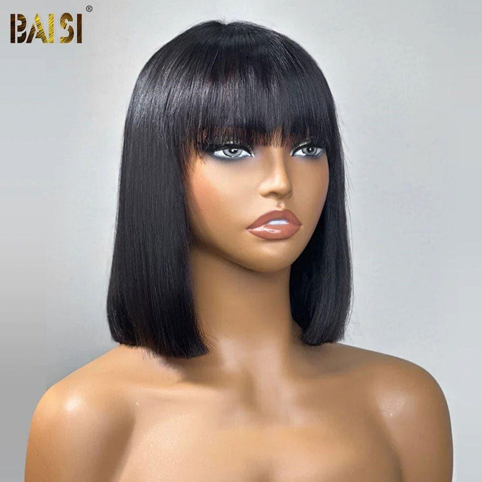 BAISI Promo Limitée Achetez 1 + 1 Gratuite  2x6 lace lisse 10 pouces marron et noir ou 2 perruques 119€ en 100% vrais cheveux humains