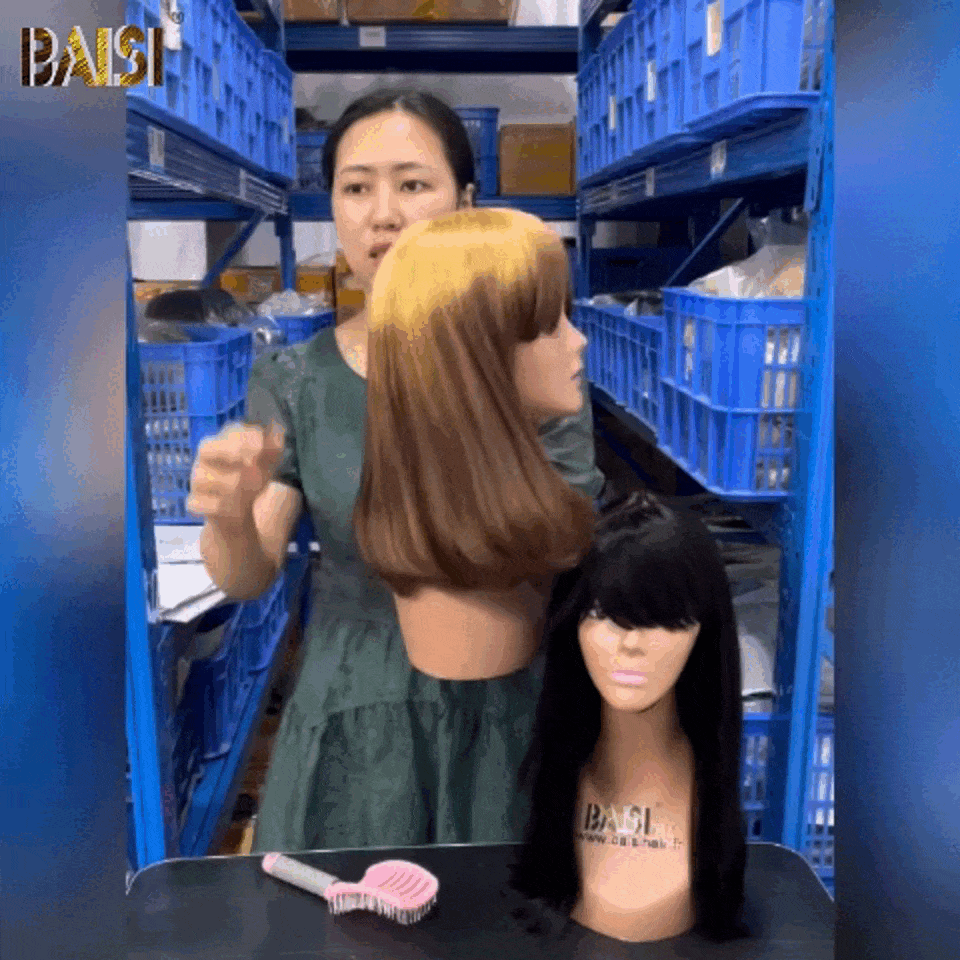 BAISI  Perruque Lisse avec Frange 18 pouces 109€ ou Mixte 92€  En Couleur Noir ou mixte ou DE luxe Lisse bob NOIR 8 Pouces 68€ en 100% cheveux humains FR20