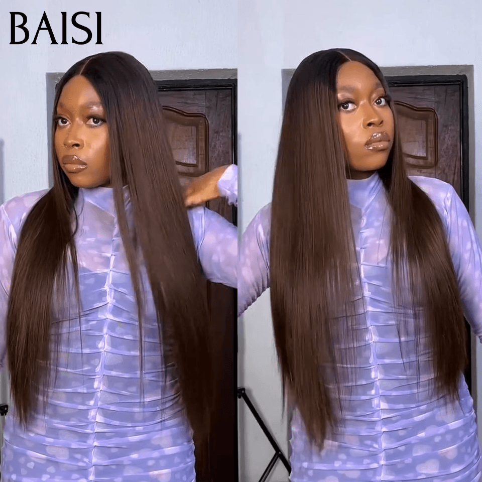 Peruca com fechamento BAISI 4X4 muito longa Onda profunda em cabelo 100% humano