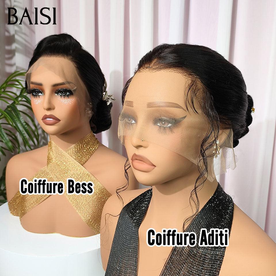 BAISI Coiffure de luxe Bess & Aditi Perruques Mariage Prête à porter chignon et personalisation comme sur la vidéo 100% identique avec lace frontale pour mariage ou événement spécial BS120