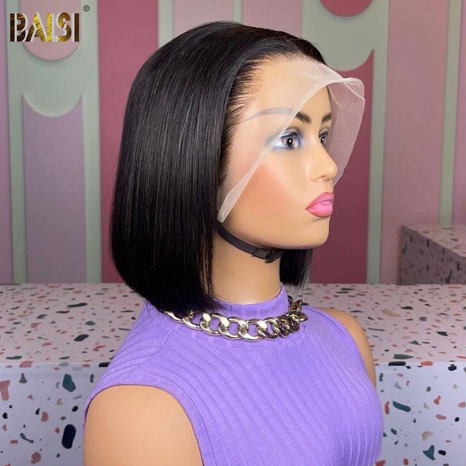 BAISI 13x4 lace frontal straight 10 inches 68€ or 2 Lace Frontal wigs 8 inches in 100% real human hair